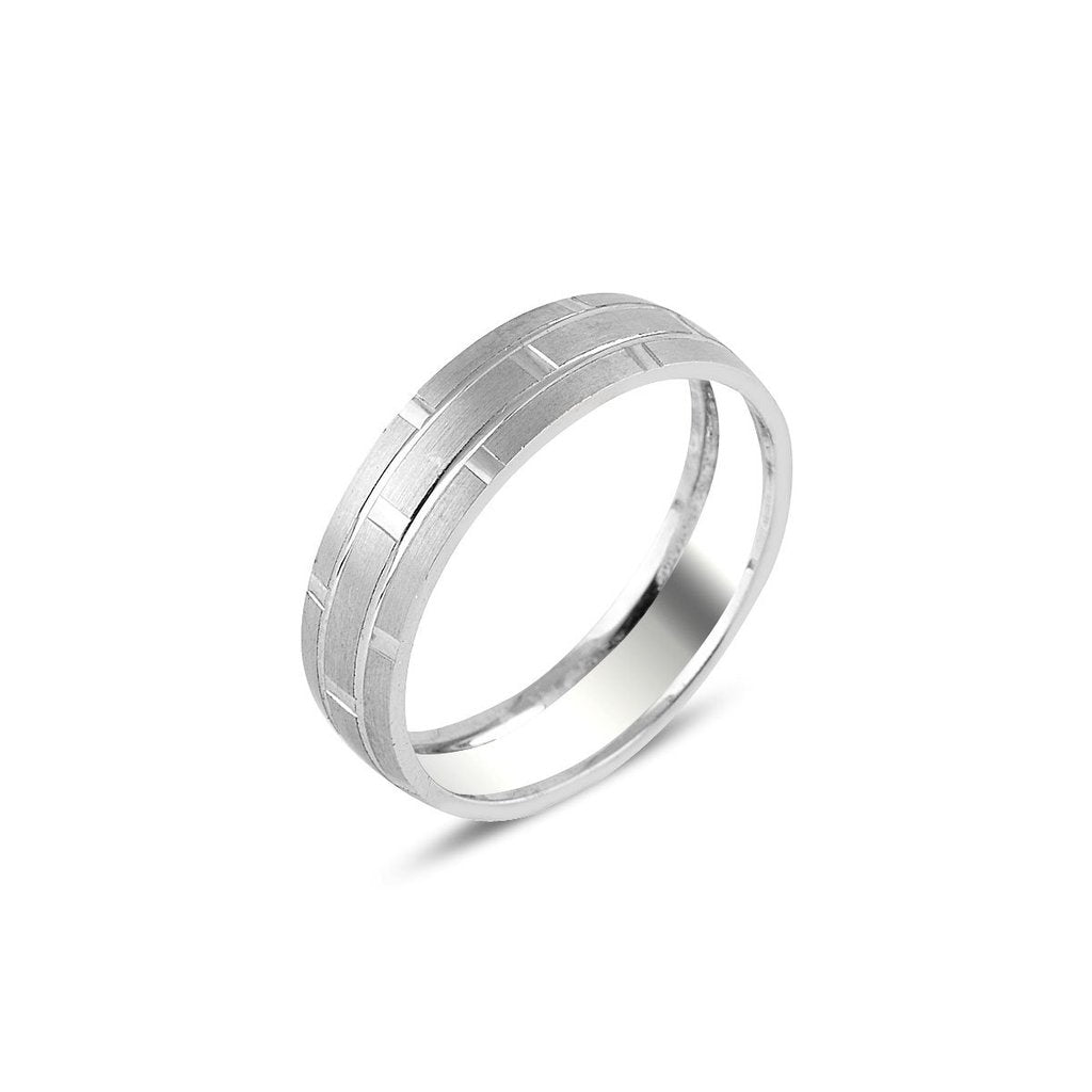 Tuğla Motifli Gümüş Alyans