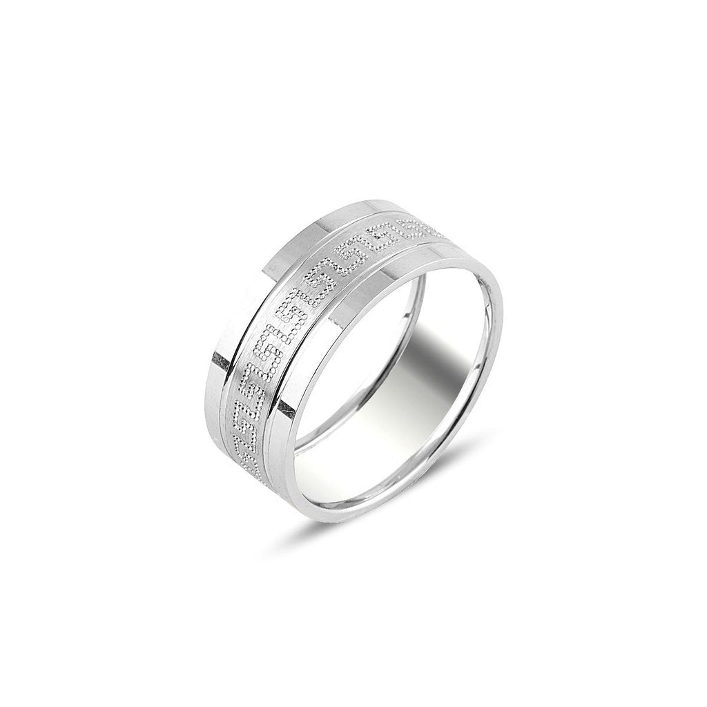 925 Ayar Desenli Gümüş Alyans