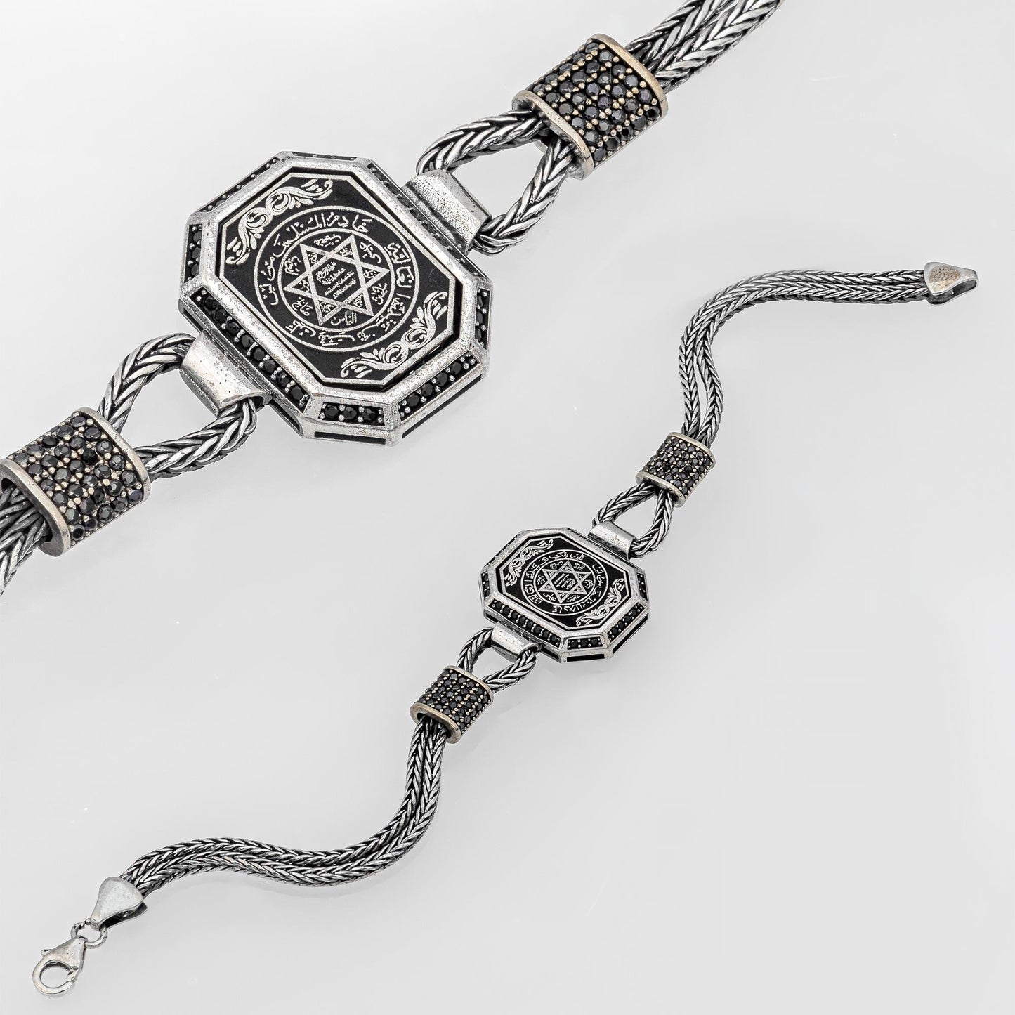 Hz. Süleyman Mührü İşlemeli 925 Ayar Gümüş Bileklik