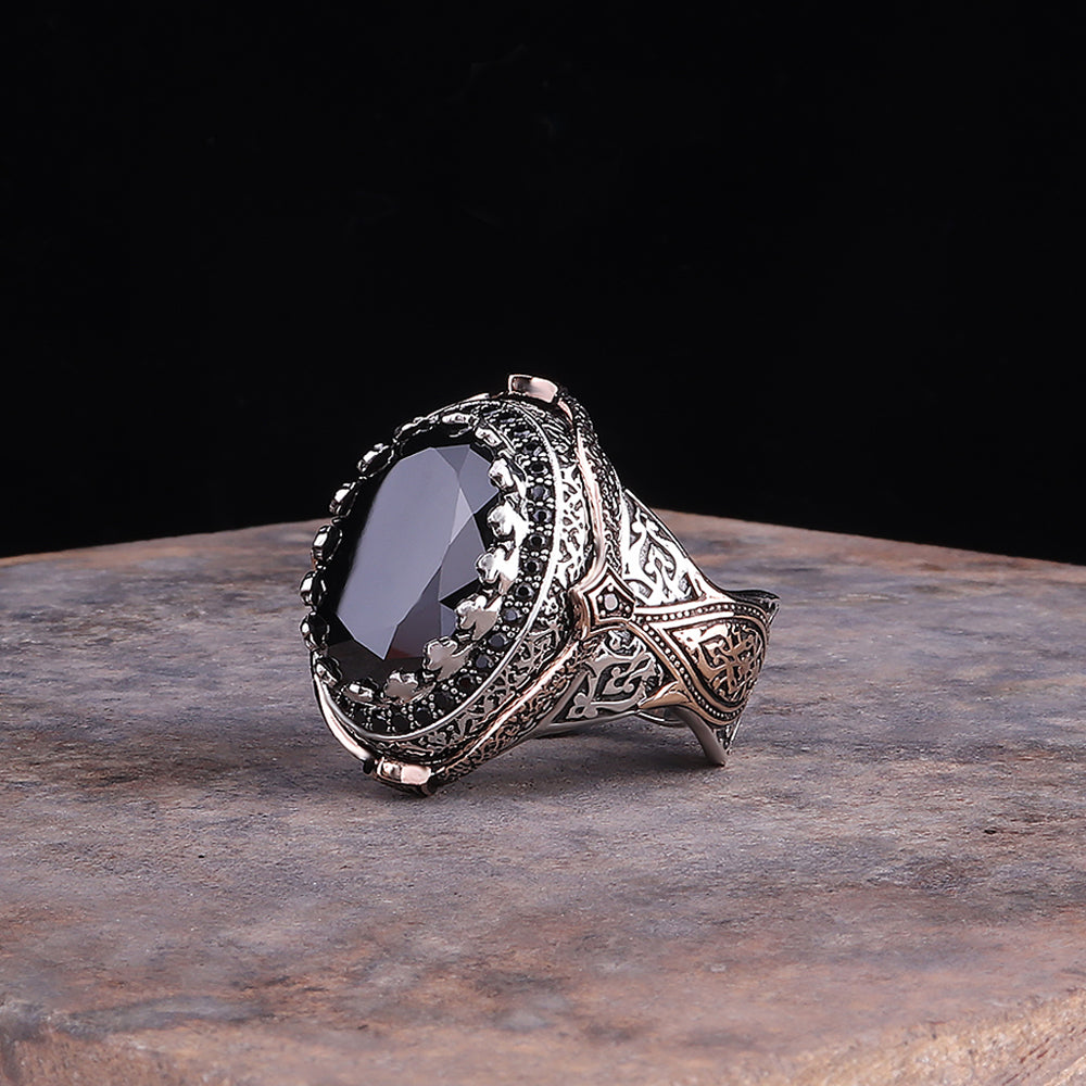 Sultan Serisi Zirkon Taşlı 925 Ayar Gümüş Yüzük