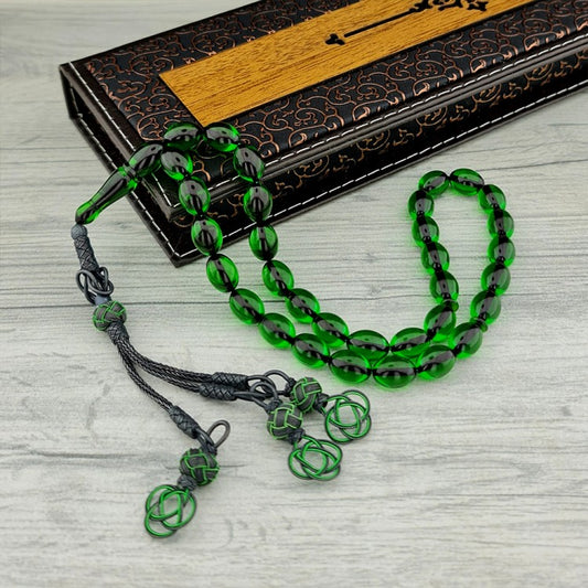 1000 Ayar Kazaz Gümüş Püsküllü Ateş Kehribar Tesbih