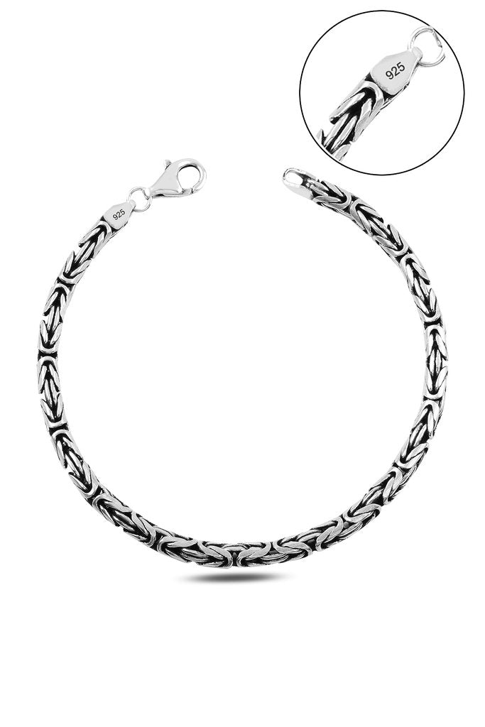 4,5 mm Kral Zincir 925 Ayar Gümüş Bileklik