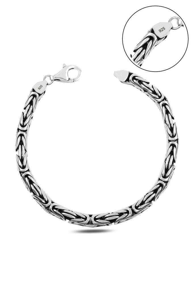 6 mm Kral Zincir 925 Ayar Gümüş Bileklik