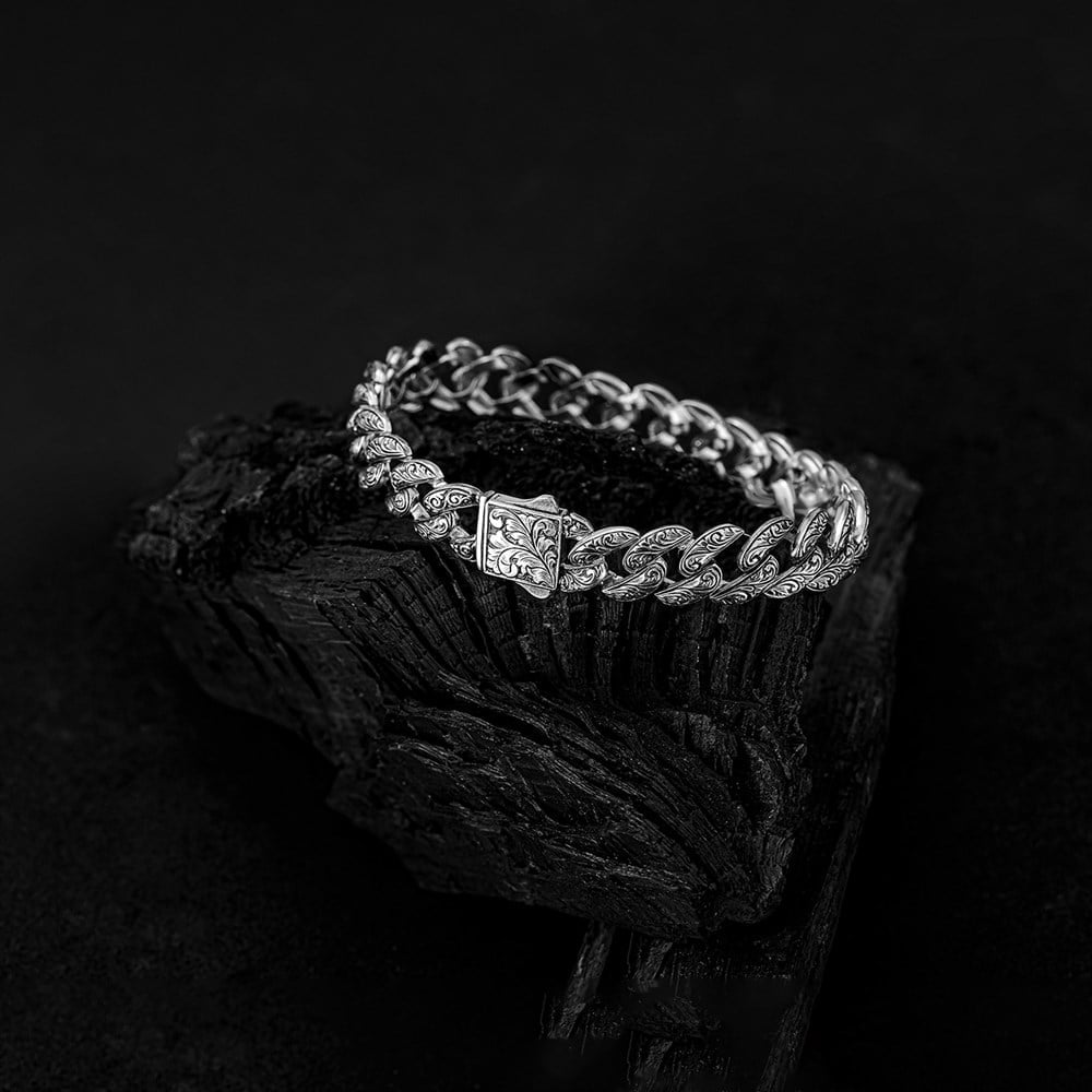 Örgü Modeli Kalem İşçilikli 925 Ayar Gümüş Bileklik