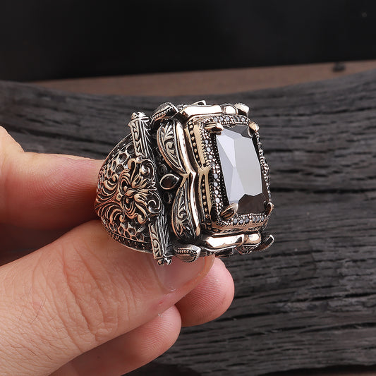 Fetih Serisi Zirkon Taşlı 925 Ayar Gümüş Yüzük