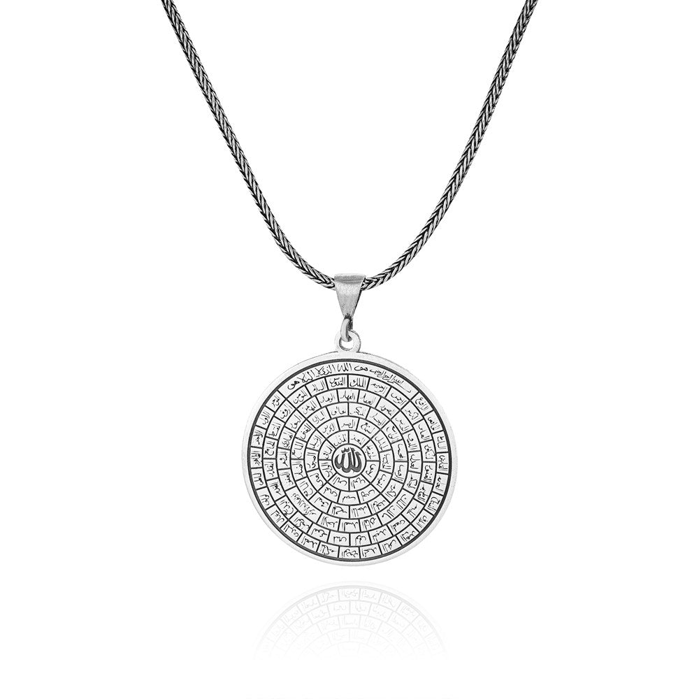 Esmaül Hüsna İşlemeli Gümüş Kolye