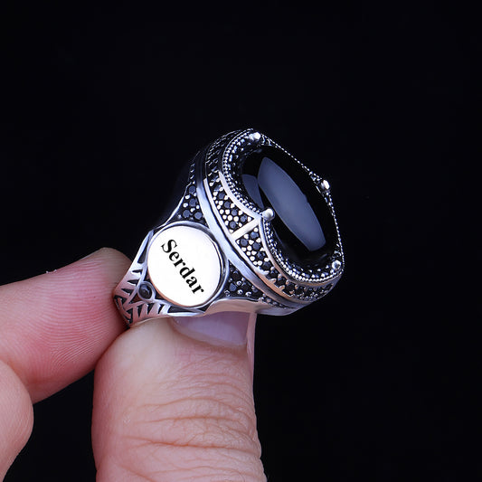 Kişiye Özel İsim Yazılı 925 Ayar Gümüş Yüzük