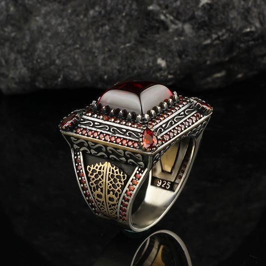 Zirkon Taşlı 925 Ayar Gümüş Erkek Yüzük