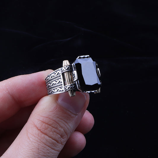 Zirkon Taşlı 925 Ayar Gümüş Erkek Yüzük