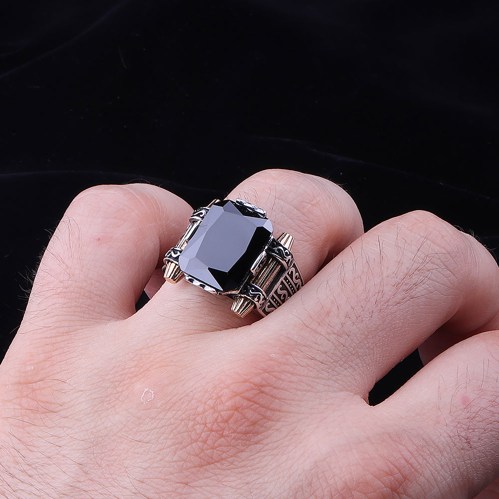 Zirkon Taşlı 925 Ayar Gümüş Erkek Yüzük