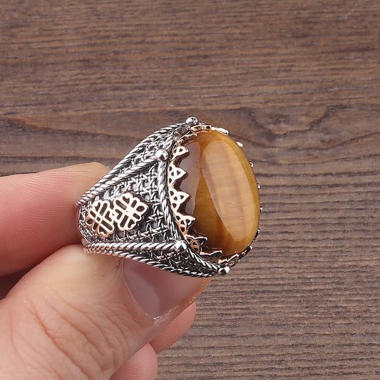 Kaplangözü Taşlı 925 Ayar Erkek Gümüş Yüzük