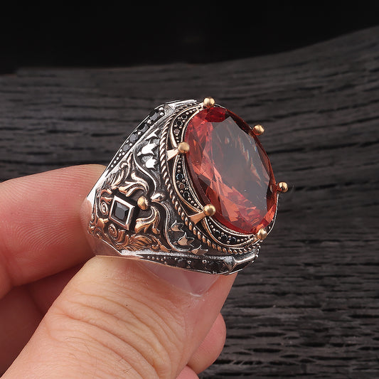 Fetih Serisi Zultanit Taşlı 925 Ayar Erkek Gümüş Yüzük