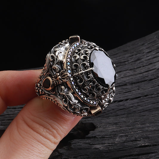 İslam Usta Saltanat Serisi Zirkon Taşlı 925 Ayar Gümüş Yüzük