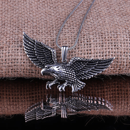 Kartal Motifli 925 Ayar Gümüş Kolye