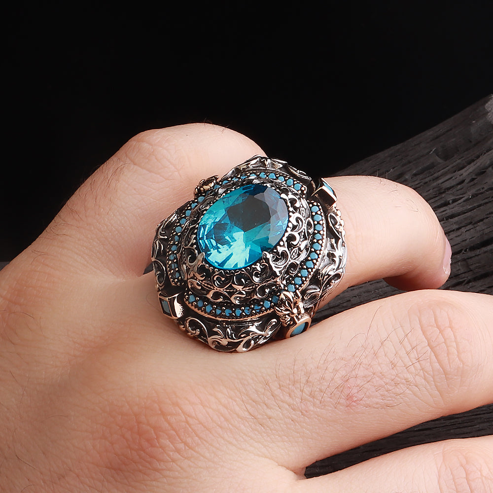 Aqua Taşlı Yüzük