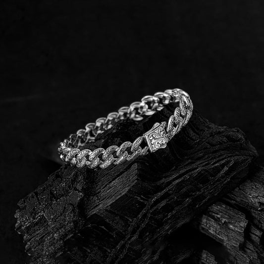 Örgü Modeli Kalem İşçilikli 925 Ayar Gümüş Bileklik