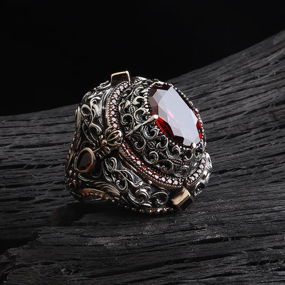 kırmızı taşlı yüzük