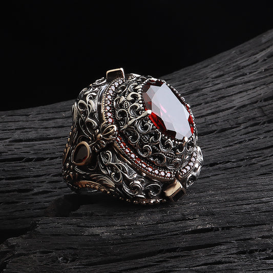 kırmızı taşlı yüzük