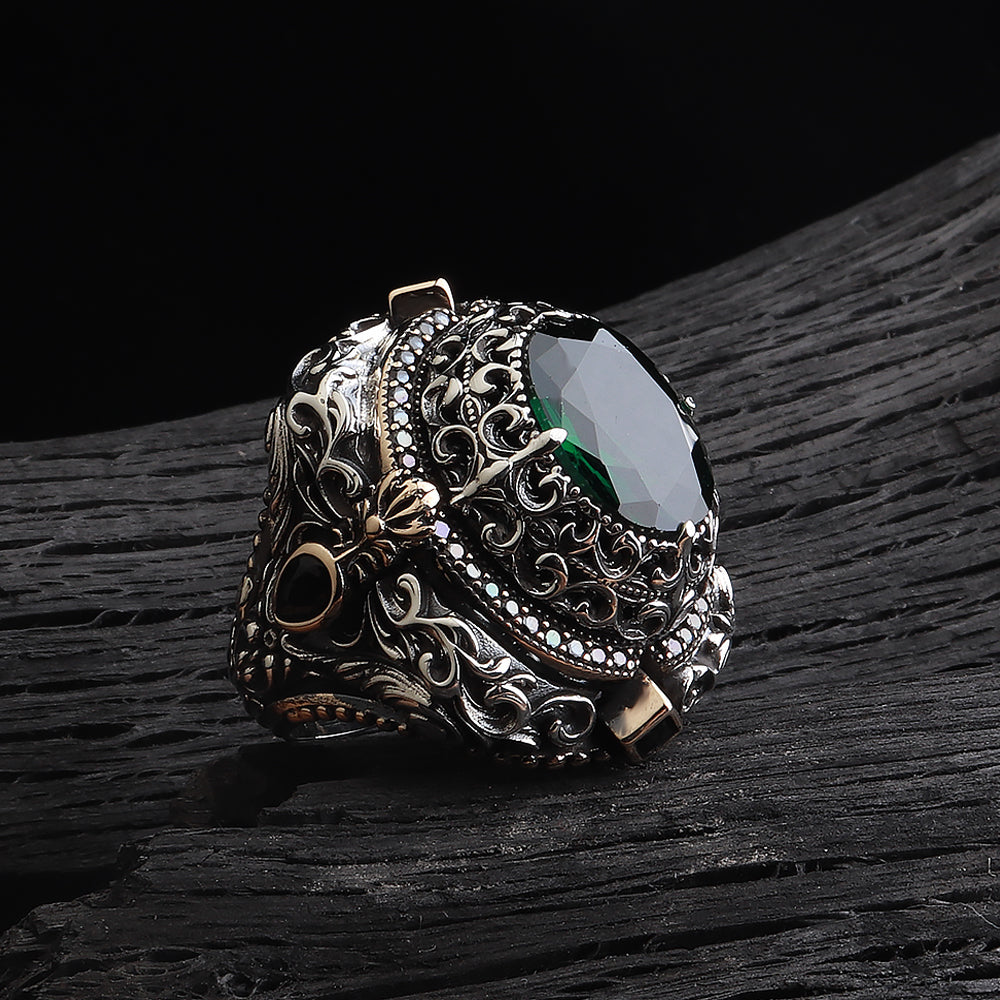 yeşil taşlı yüzük